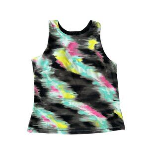 ID Ideology Women's Printed Shelf-Bra Tank Top Built-In Bra Grey Multicolor New